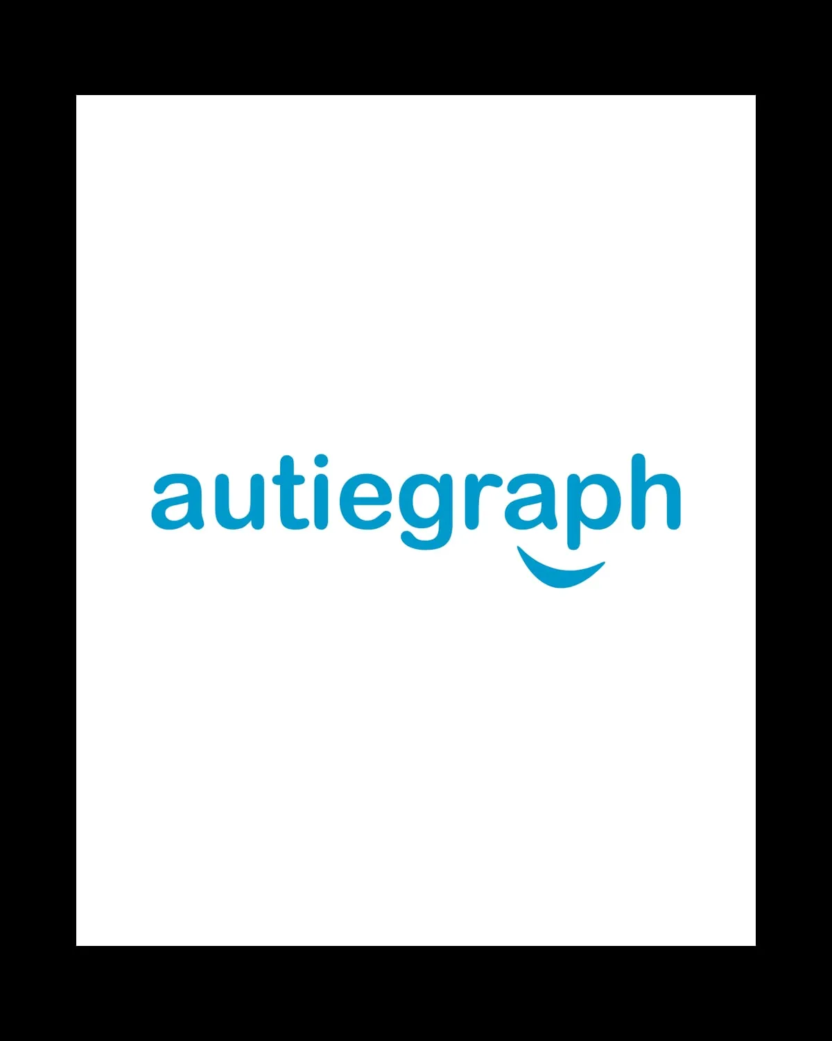 The autiegraph wordmark, set in a rounded cyan lowercase with a smile curving beneath the 'g' and 'r'.